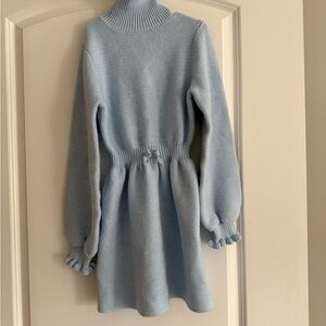 Janie and Jack Soft Blue Ribbed Sweater Dress